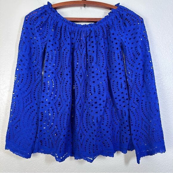 Lilly Pulitzer Le Marble Lace Top in True Blue Size XS - Picture 2 of 8